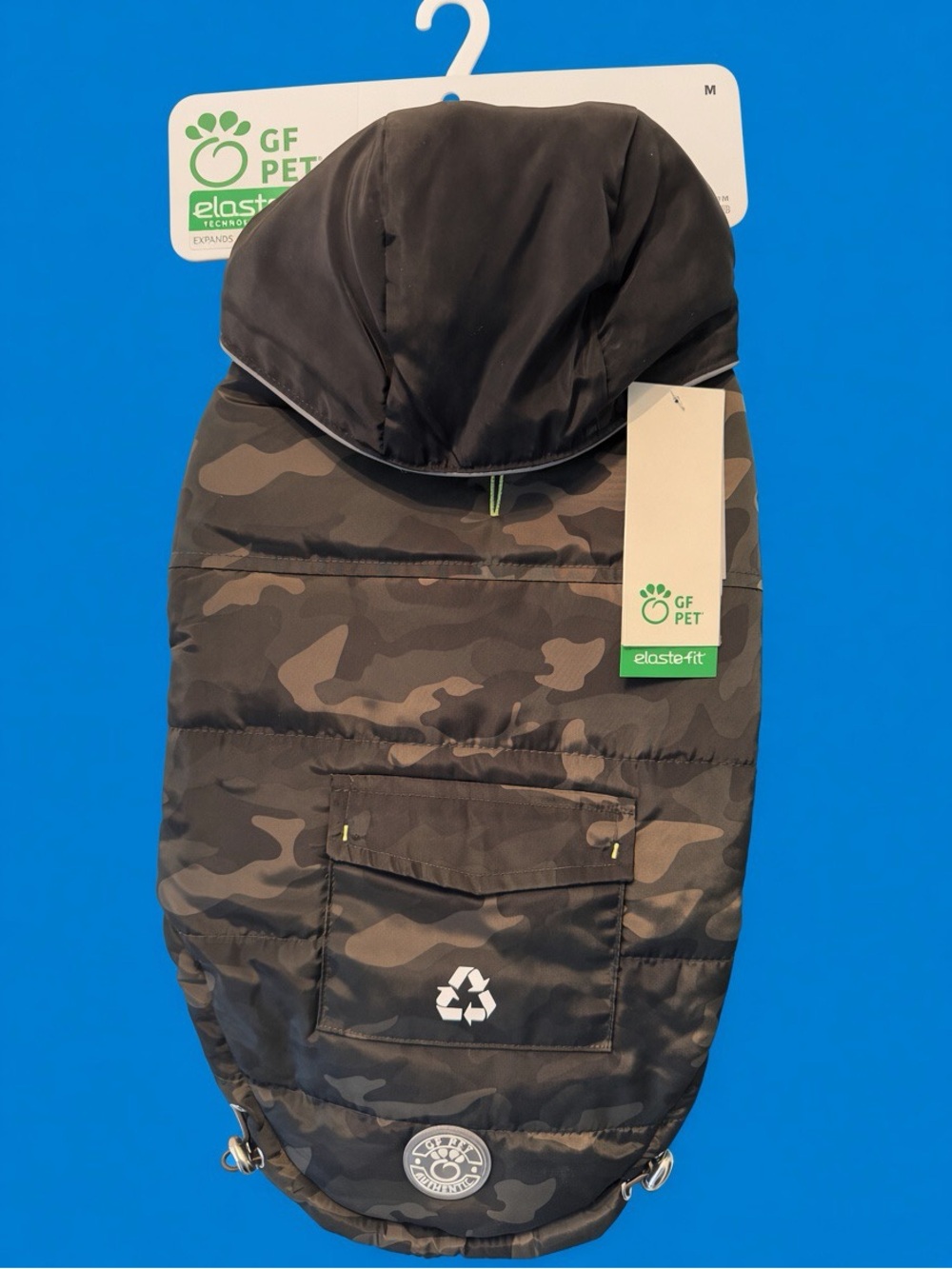 Black Camo Dog Bib Hooded Vest